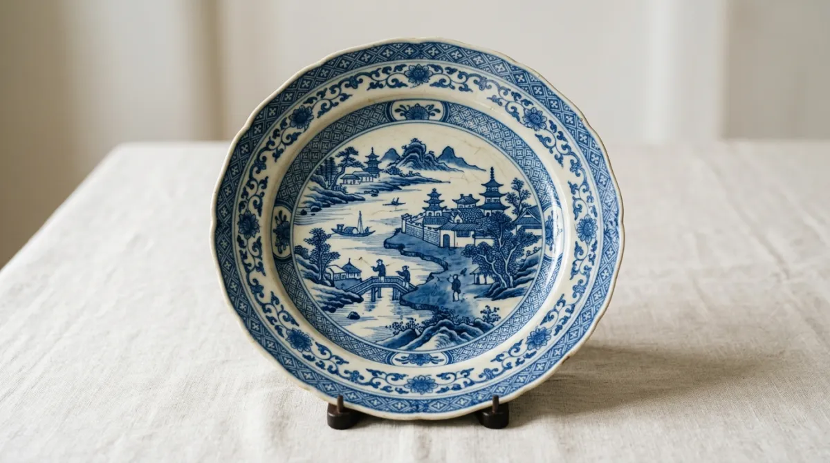 Chinese blue and white porcelain plate